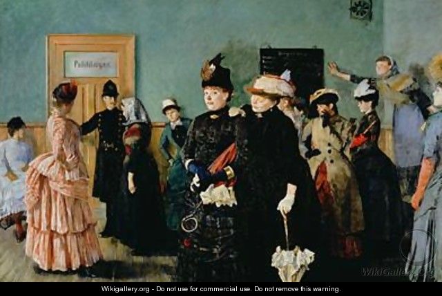 Albertine at the Police Doctors waiting room - Christian Krohg