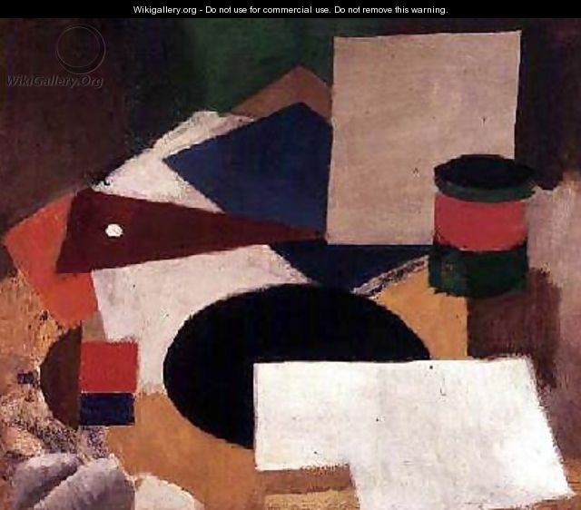 Still Life with a Square Black Disk and White Background - Roger de La Fresnaye
