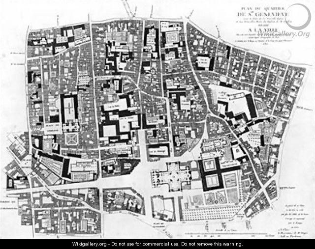 Map of Sainte Genevieve area Paris - Jean de La Grive