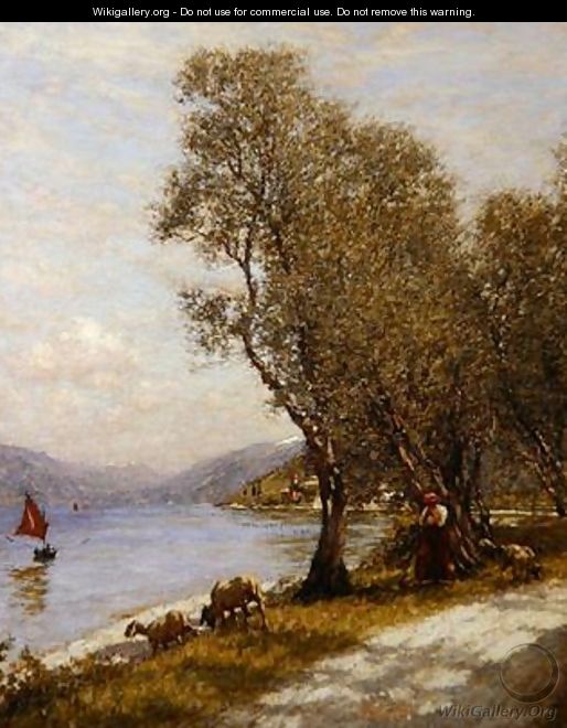 A Veronese Shepherdess Lake Garda - Henry Herbert La Thangue