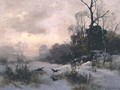 Crows in a Winter Landscape - Karl Kustner