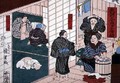 Moral teaching for shopboys giving good and bad examples of behaviour 3 - Utagawa Kuniyoshi