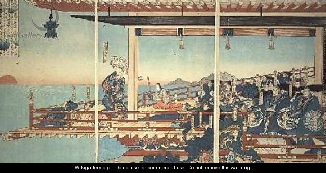 Kiyomori Arresting the Sunset by Incantations - Utagawa Kuniyoshi