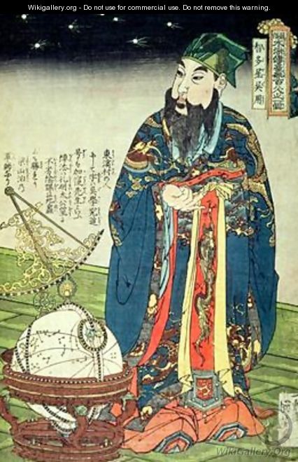 Father Ferdinand Verbiest 1623-88 dressed as a Chinese astrologer - Utagawa Kuniyoshi