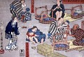 Moral teaching for shopboys giving good and bad examples of behaviour 7 - Utagawa Kuniyoshi