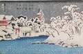 A Snowstorm at Kinryozan Temple - Utagawa Kuniyoshi
