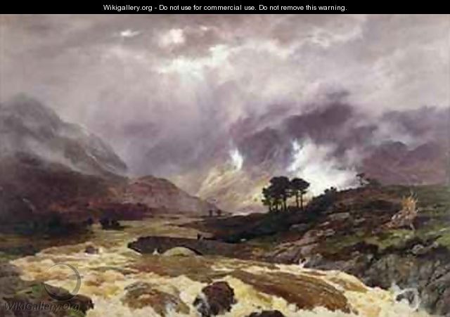 A Spate in the Highlands - Peter Graham