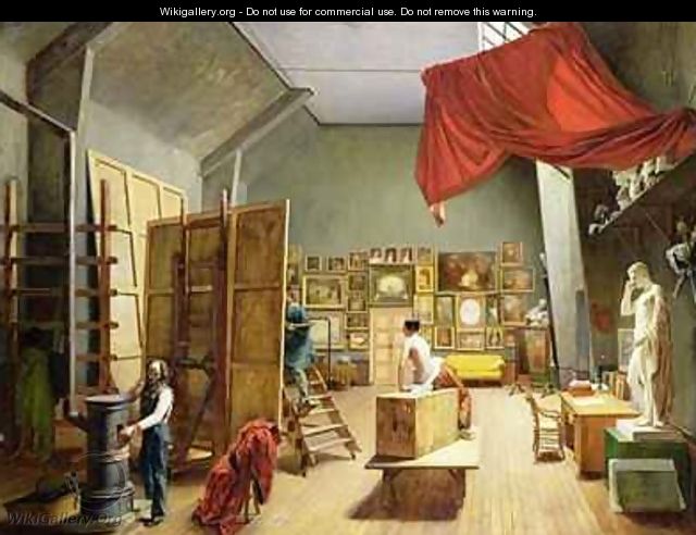 Interior of the Studio of Abel de Pujol 1787-1861 - Adrienne-Marie Grandpierre-Deverzy