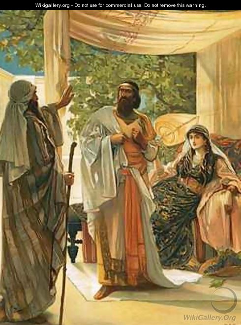 Elijah rebuking Ahab - Mary L. Gow