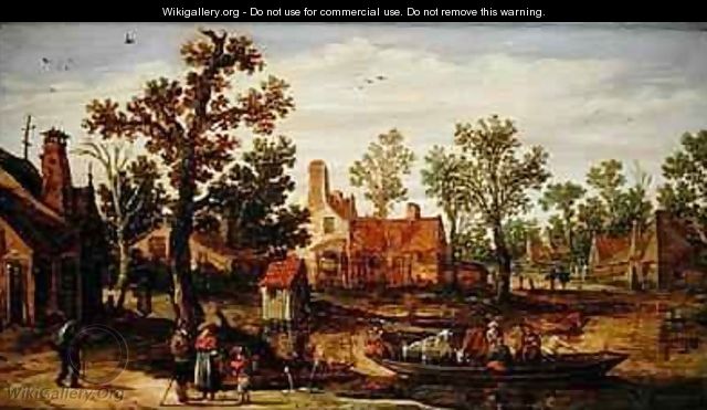 A Village by the River - Jan van Goyen