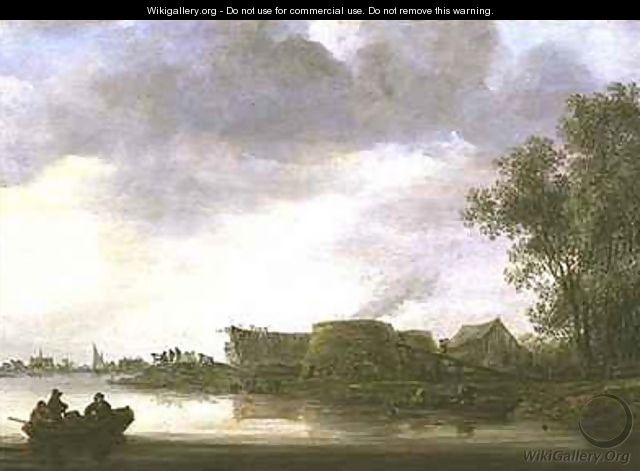 Lime Kilns in a River Landscape - Jan van Goyen