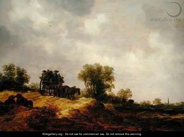 A Cart Passing along a Country Lane - Jan van Goyen