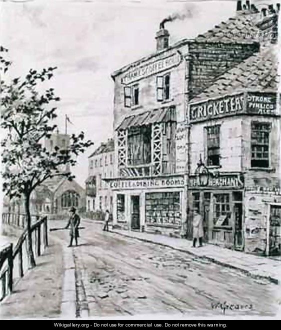 The Cricketers and the Thames Coffee House Chelsea - Walter Greaves