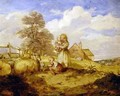 Children and Sheep Under a Tree - Alfred H. Green
