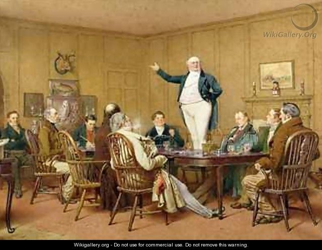 Mr Pickwick addressing his friends - Charles Green