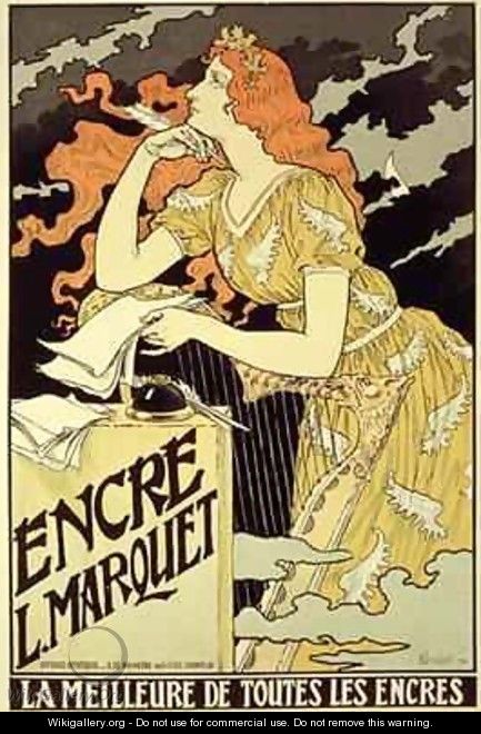 Reproduction of a poster advertising Marquet Ink - Eugene Grasset