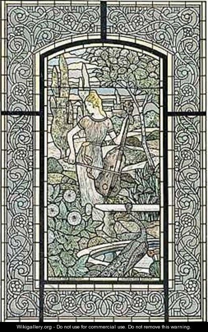 Symphonie by Eugene Grasset 1841-1917 a design for a stained glass window - Eugene Grasset
