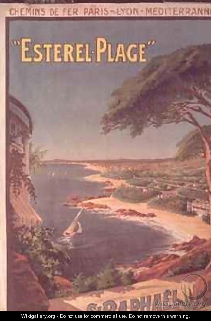 Poster advertising Esterel Plage St Raphael - Henri (Boulanger) Gray