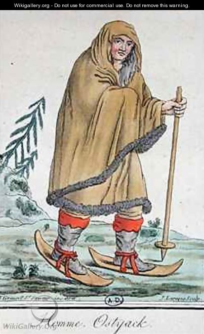 Ostyak Man on Skis - (after) Grasset de Saint-Sauveur, Jacques
