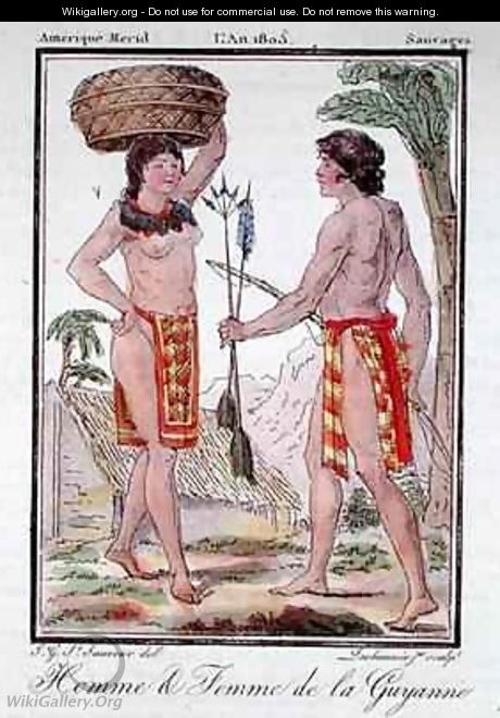 Indians from French Guyana - (after) Grasset de Saint-Sauveur, Jacques
