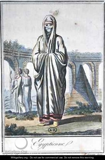 Egyptian woman wearing the chador - (after) Grasset de Saint-Sauveur, Jacques