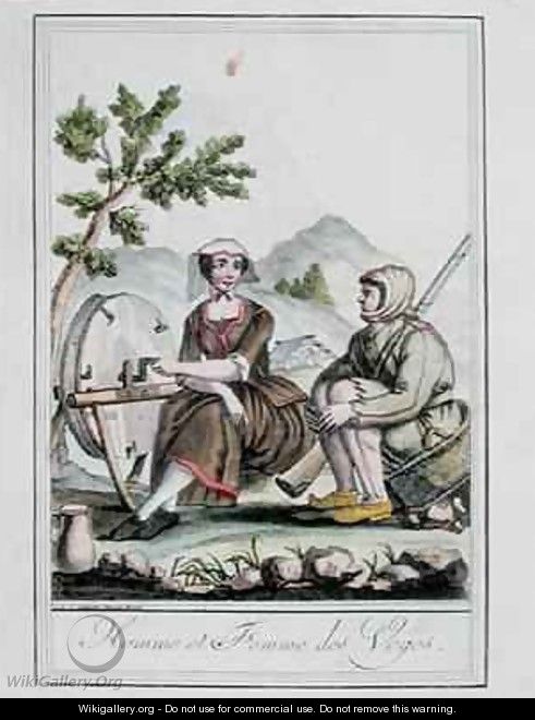 A Man and Woman from the Vosges - (after) Grasset de Saint-Sauveur, Jacques