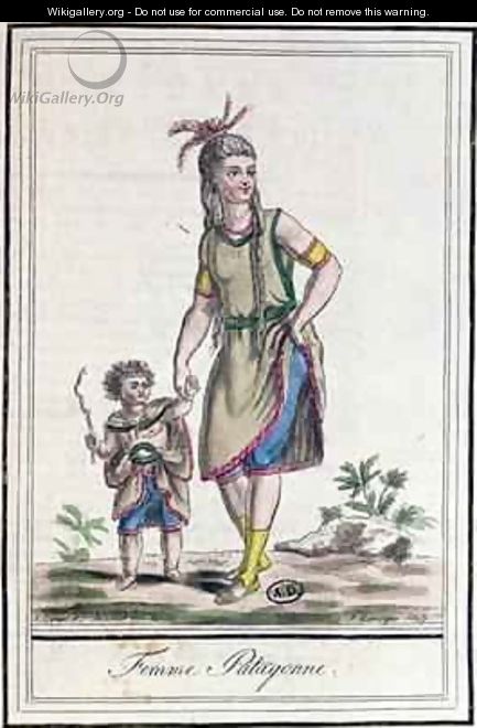 Patagonian Woman from Encylopedie des Voyages - (after) Grasset de Saint-Sauveur, Jacques