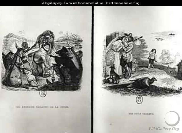 Animals with the Plague and The Two Pigeons - (Jean Ignace Isidore Gerard) Grandville