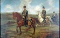The Prince of Wales 1841-1910 with Lieutenant Colonel Valentine Baker 1827-87 reviewing the 10th Hussars Aldershot - Sir Francis Grant