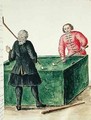 Two Venetian Noblemen Playing Billiards - Jan van Grevenbroeck