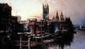 View of the Houses of Parliament from the River Thames London - Thomas Greenhalgh