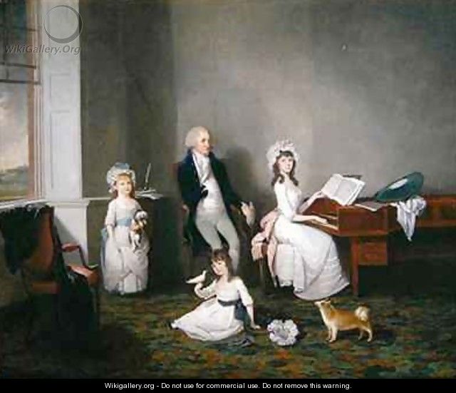 John Richard Comyns of Hylands Essex with his daughters - John Greenwood