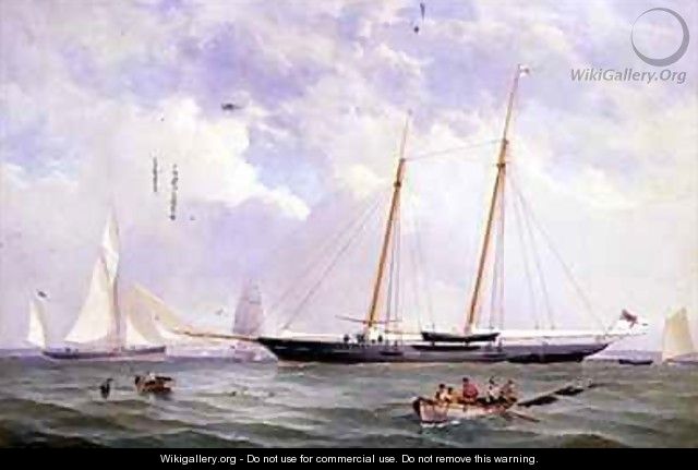 A Portrait of the 110 Ton Royal Yacht Squadron Schooner Viking off the Needles - Charles Gregory