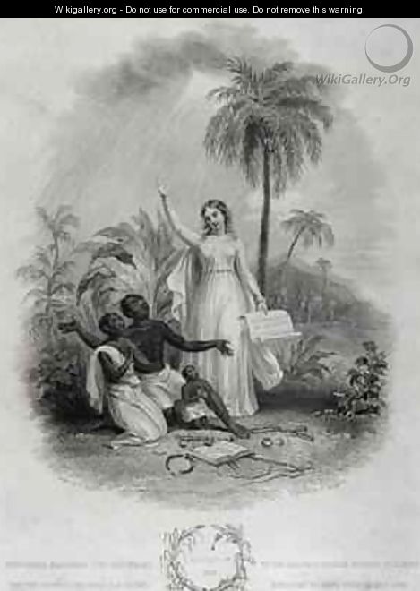 Britannia Giving Freedom to Poor African Slaves - (after) Green, W.
