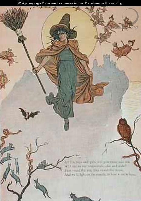 Little boys and girls will you come and ride with me on my broomstick - Kate Greenaway