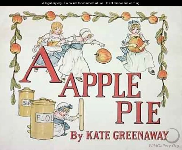 Illustration for the letter A from Apple Pie Alphabet - Kate Greenaway