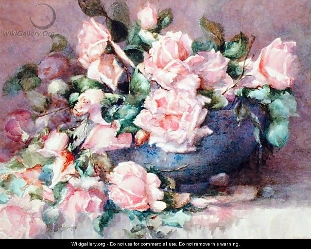 A Bowl of Pink Roses - Melicent Grose