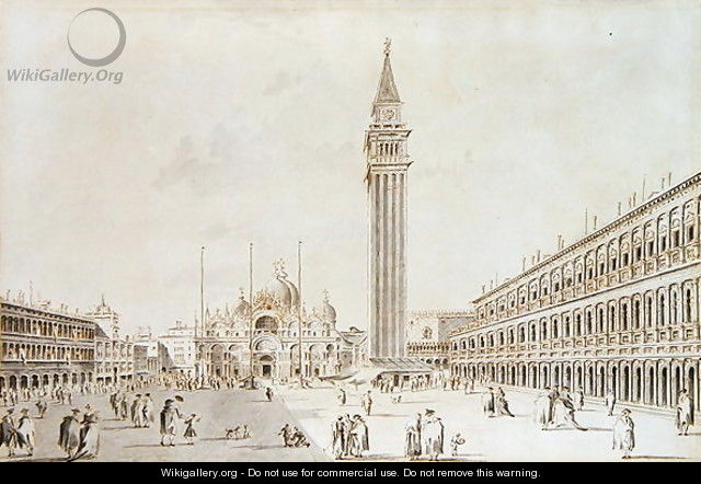 View of the Piazza San Marco looking towards the Basilica and Campanile - Giacomo Guardi