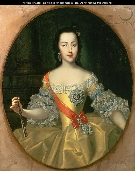 Portrait of Grand Duchess Yekatrina Alexeyevna later Catherine II - Georg Christoph Grooth