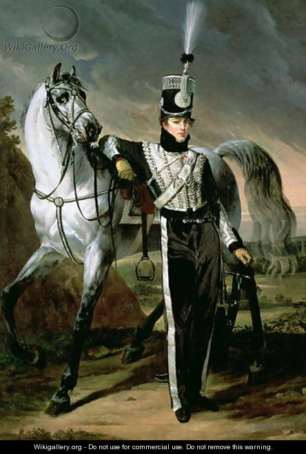Portrait of Louis Eugene dEtchegoyen a Cavalry Officer - Antoine-Jean Gros