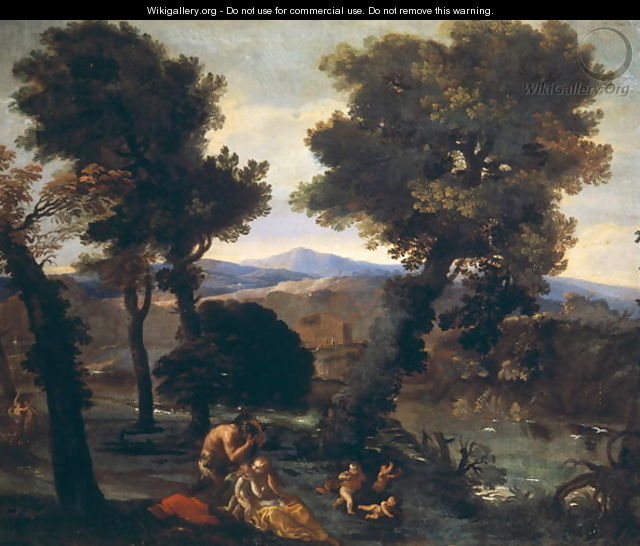 Landscape with Venus Pan and Cupids - Giovanni Francesco Grimaldi