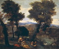 Landscape with Venus Pan and Cupids - Giovanni Francesco Grimaldi