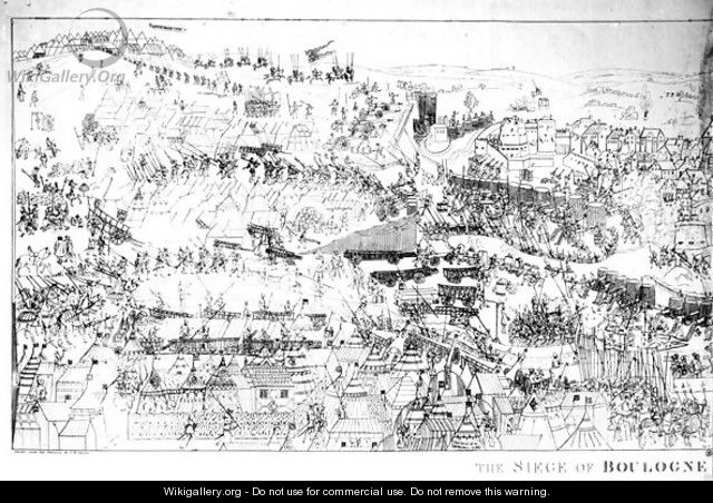 The Siege of Boulogne by King Henry VIII 1491-1547 in 1544 - Samuel Hieronymous Grimm