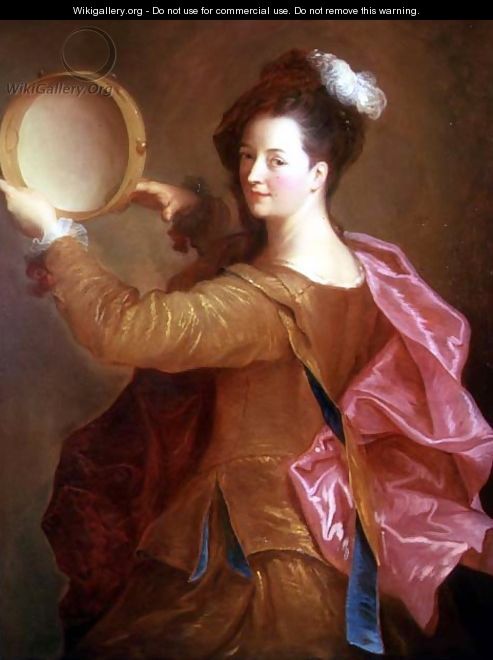 Portrait of a Woman with a Tambourine - Jean-Alexis Grimou
