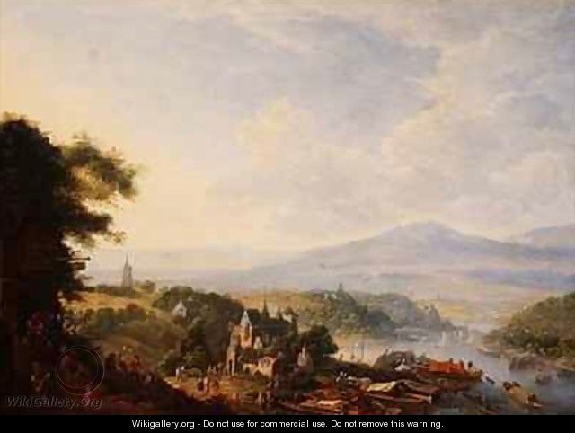 View on the Rhine near Cologne - Jan the Elder Griffier