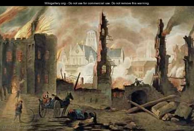 The Great Fire of London in the Year of 1666 - (after) Griffier, Jan the Elder