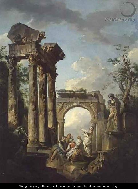 The Ruins of the Temple of Vespasian - Giovanni Maria Griffoni