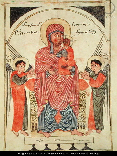 Virgin and Child with Angels from a Gospel - Guirages