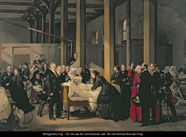 Empress Eugenie 1826-1920 Visiting the Cholera Victims at lHotel Dieu - Paul-Felix Guerie