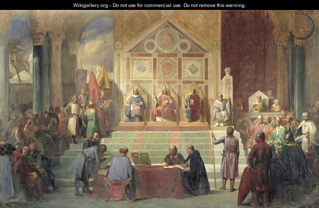 St Louis 1214-70 King of France Receiving Robert Patriarch of Jerusalem - Oscar Gue